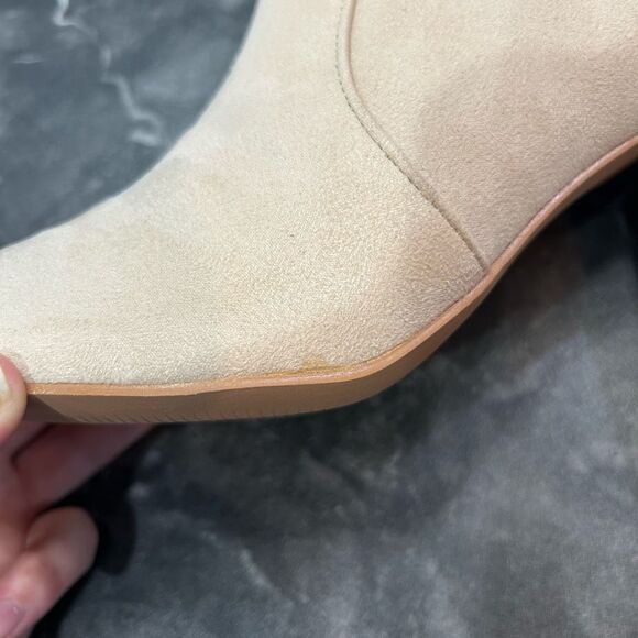 ZBY Amazon Women’s 8.5 Pointed Toe Beige  Dressy Fall Booties New - Picture 8 of 11